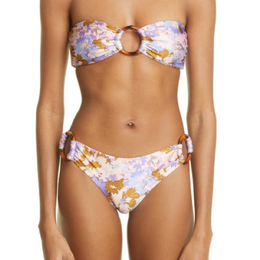 Zimmermann Purple Brown Floral Bikini